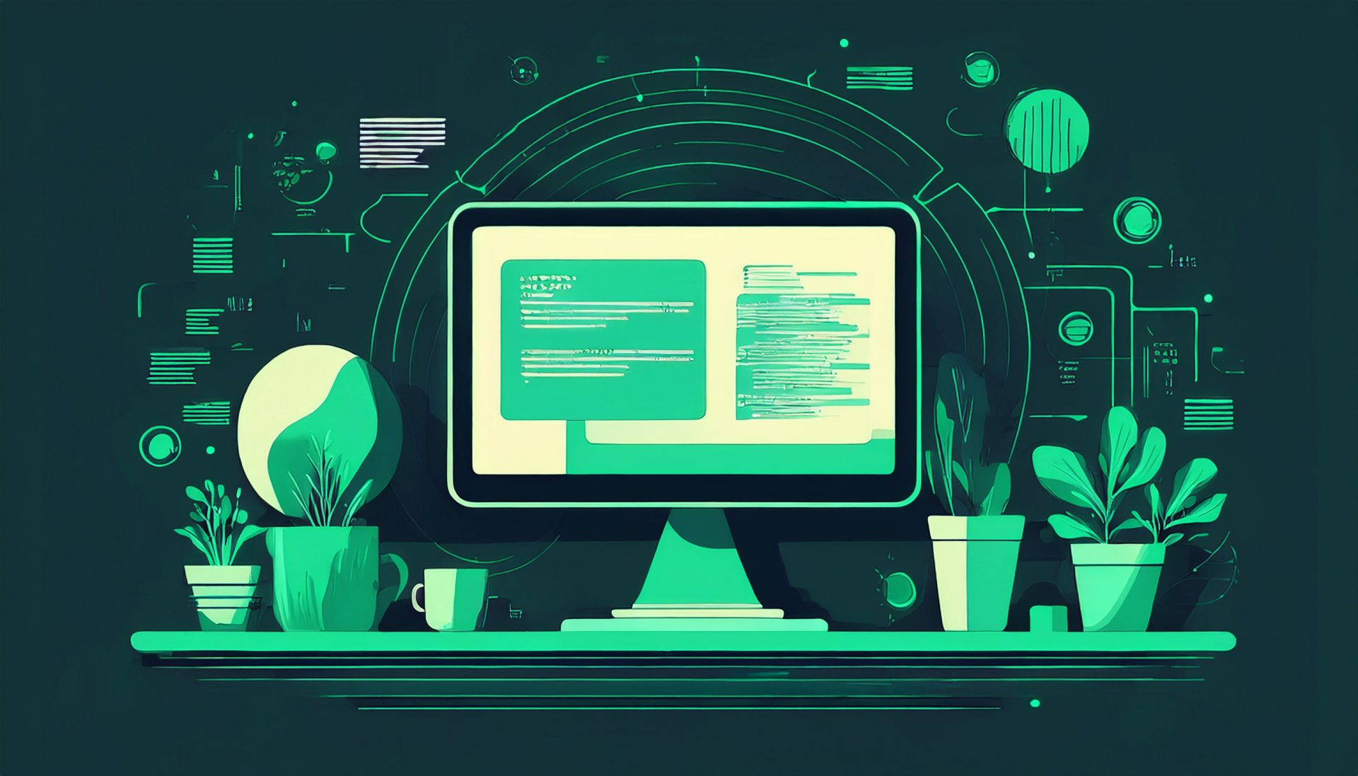 desktop computer graphic